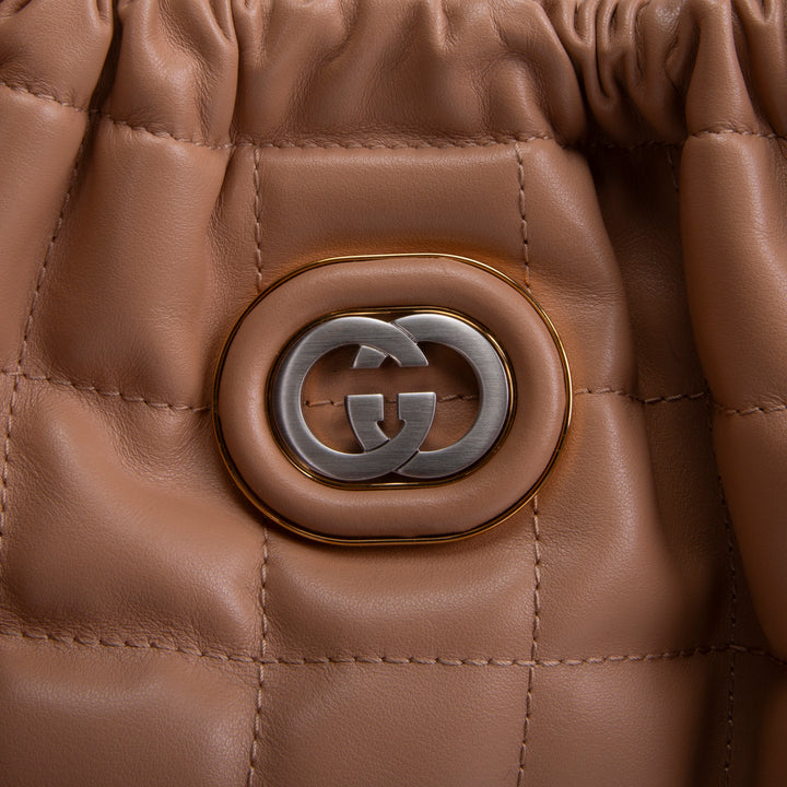 GUCCI Medium Quilted Deco Tote - Nude