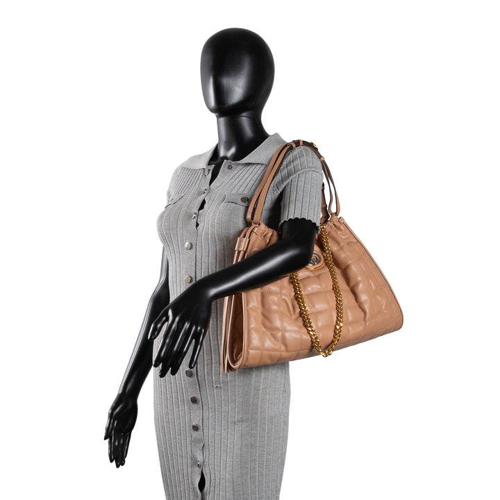 GUCCI Medium Quilted Deco Tote - Nude