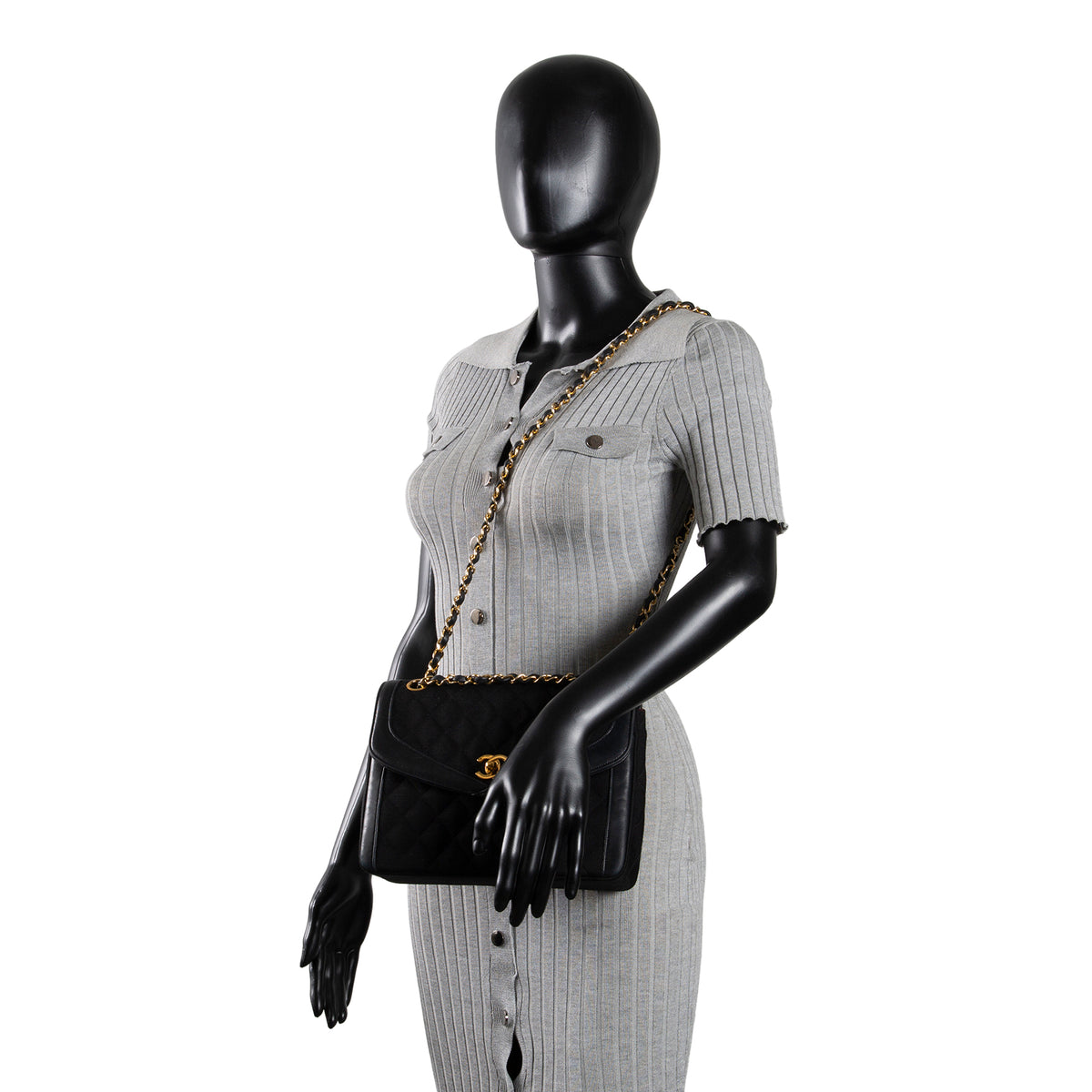 CHANEL Vintage Sac Timeless Jersey Flap Bag