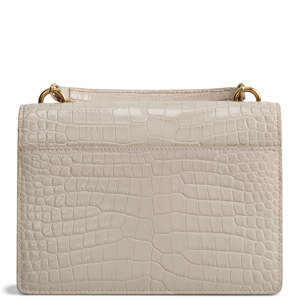 SAINT LAURENT Sunset Chain Wallet - Croc Embossed
