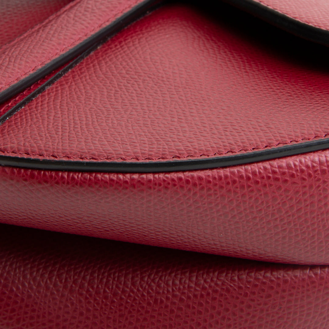 DIOR Leather Saddle Bag - Burgundy