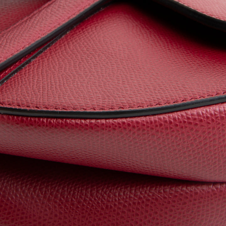 DIOR Leather Saddle Bag - Burgundy