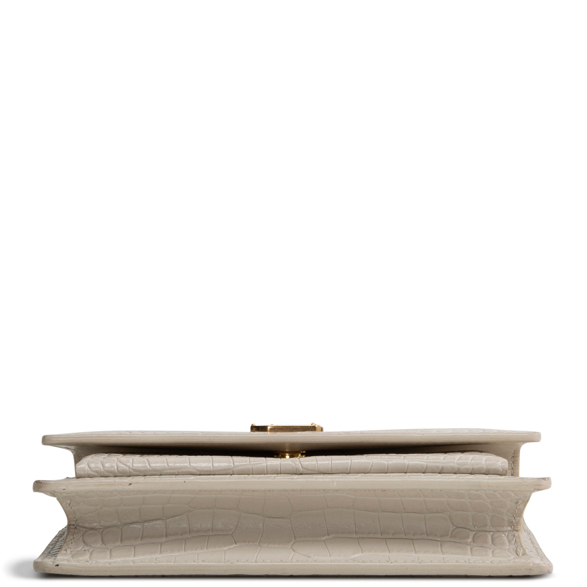 SAINT LAURENT Sunset Chain Wallet - Croc Embossed