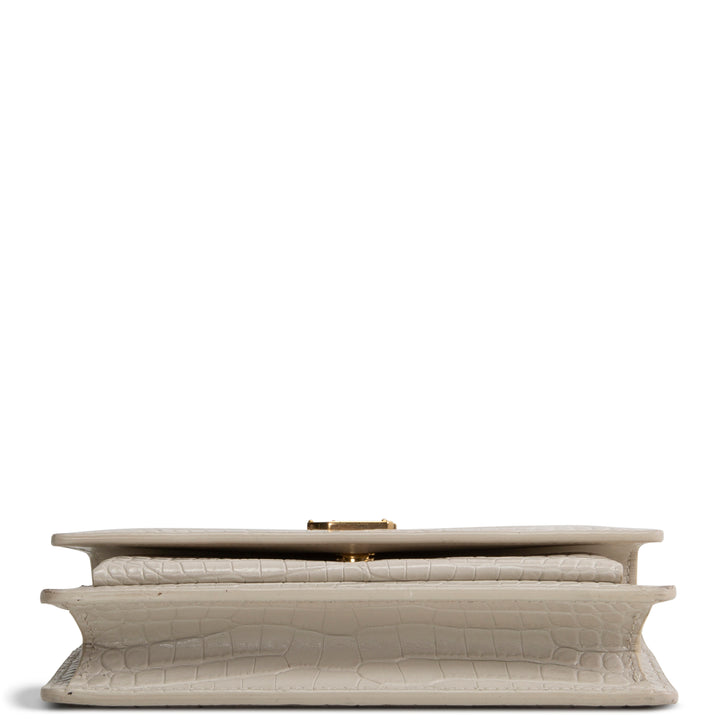 SAINT LAURENT Sunset Chain Wallet - Croc Embossed