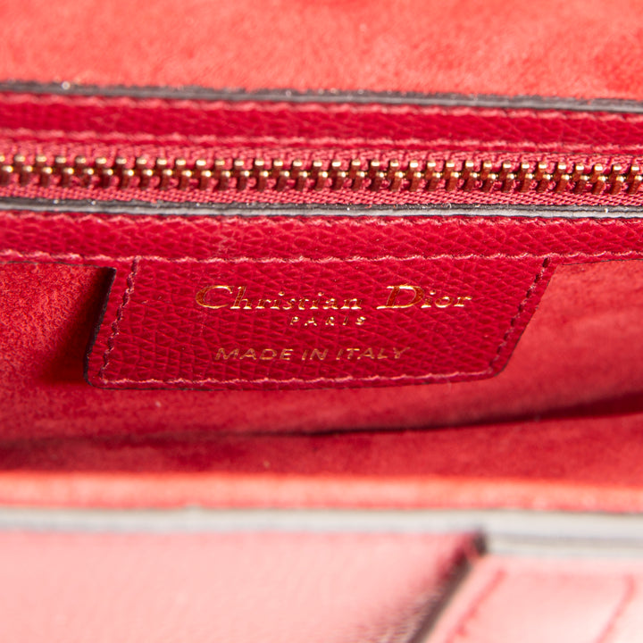 DIOR Leather Saddle Bag - Burgundy