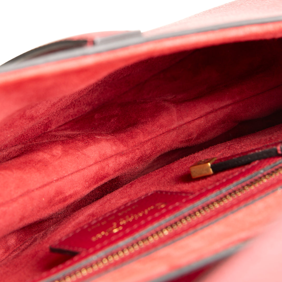 DIOR Leather Saddle Bag - Burgundy