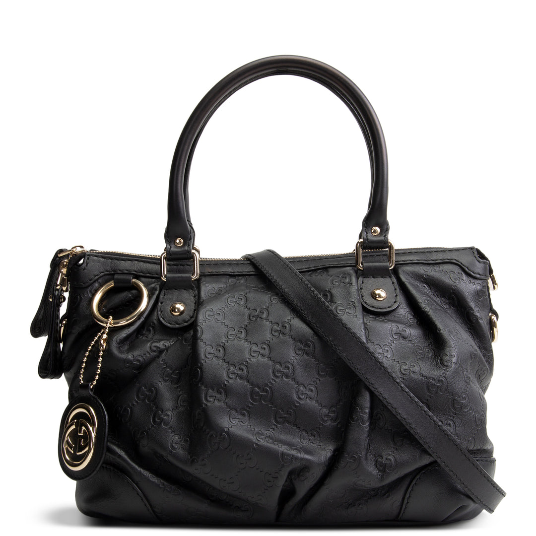 GUCCI Guccissima Sukey Shoulder Bag - Black