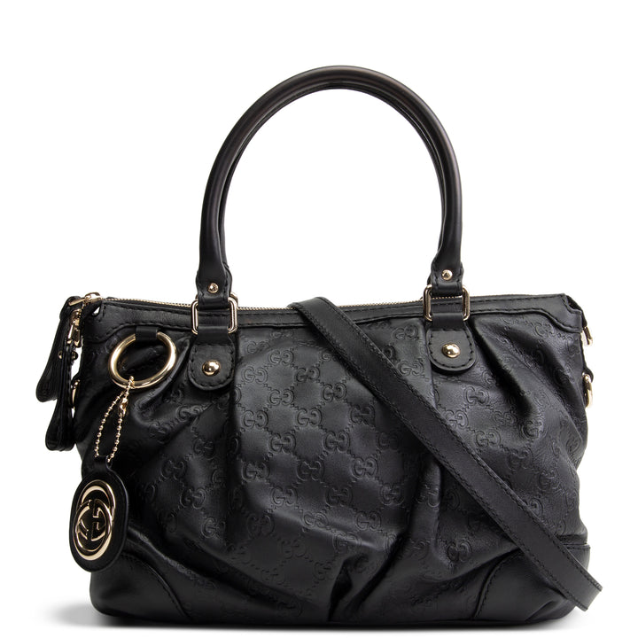 GUCCI Guccissima Sukey Shoulder Bag - Black