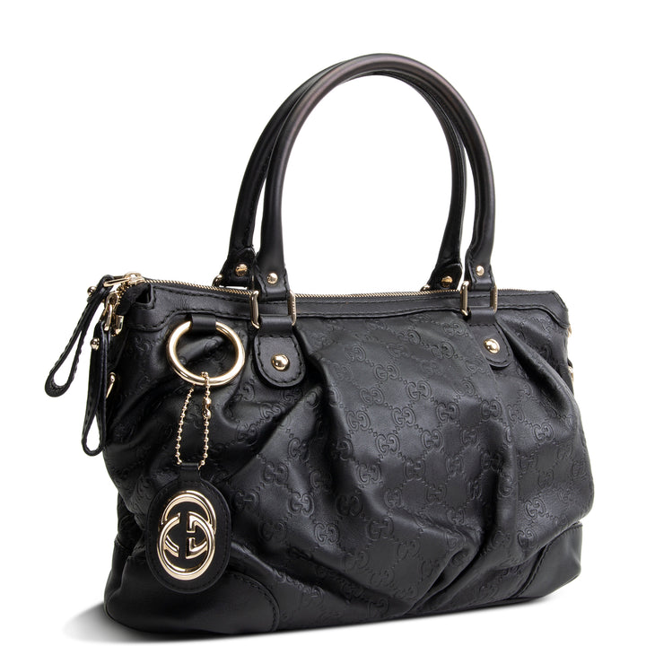 GUCCI Guccissima Sukey Shoulder Bag - Black