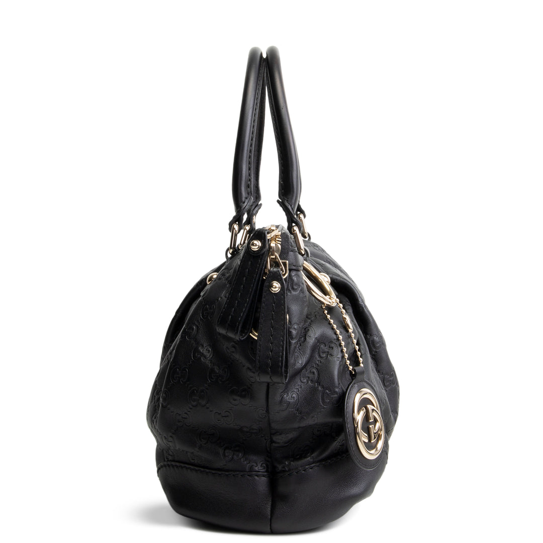 GUCCI Guccissima Sukey Shoulder Bag - Black