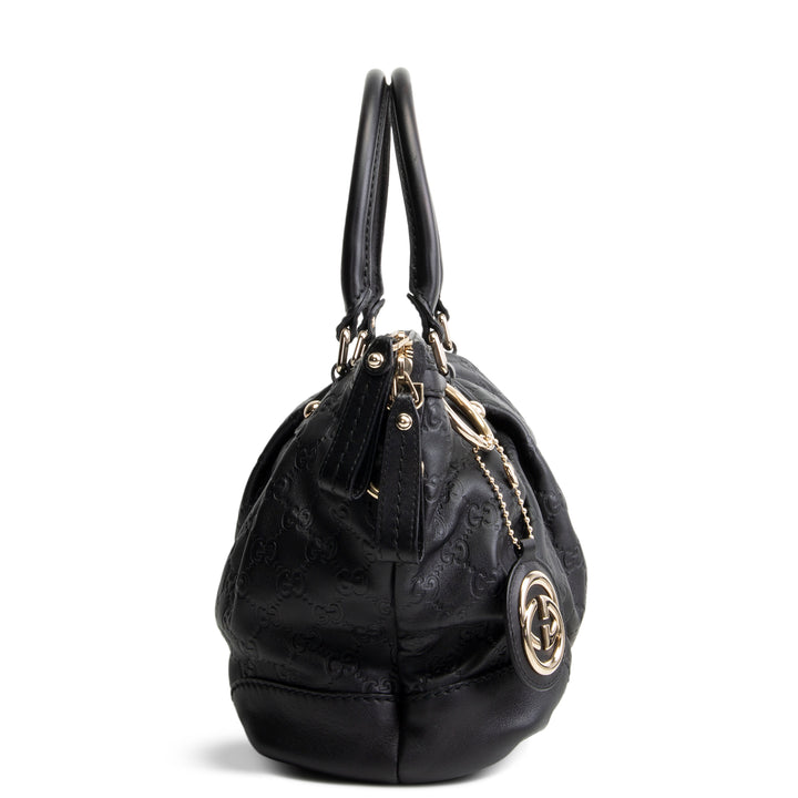 GUCCI Guccissima Sukey Shoulder Bag - Black