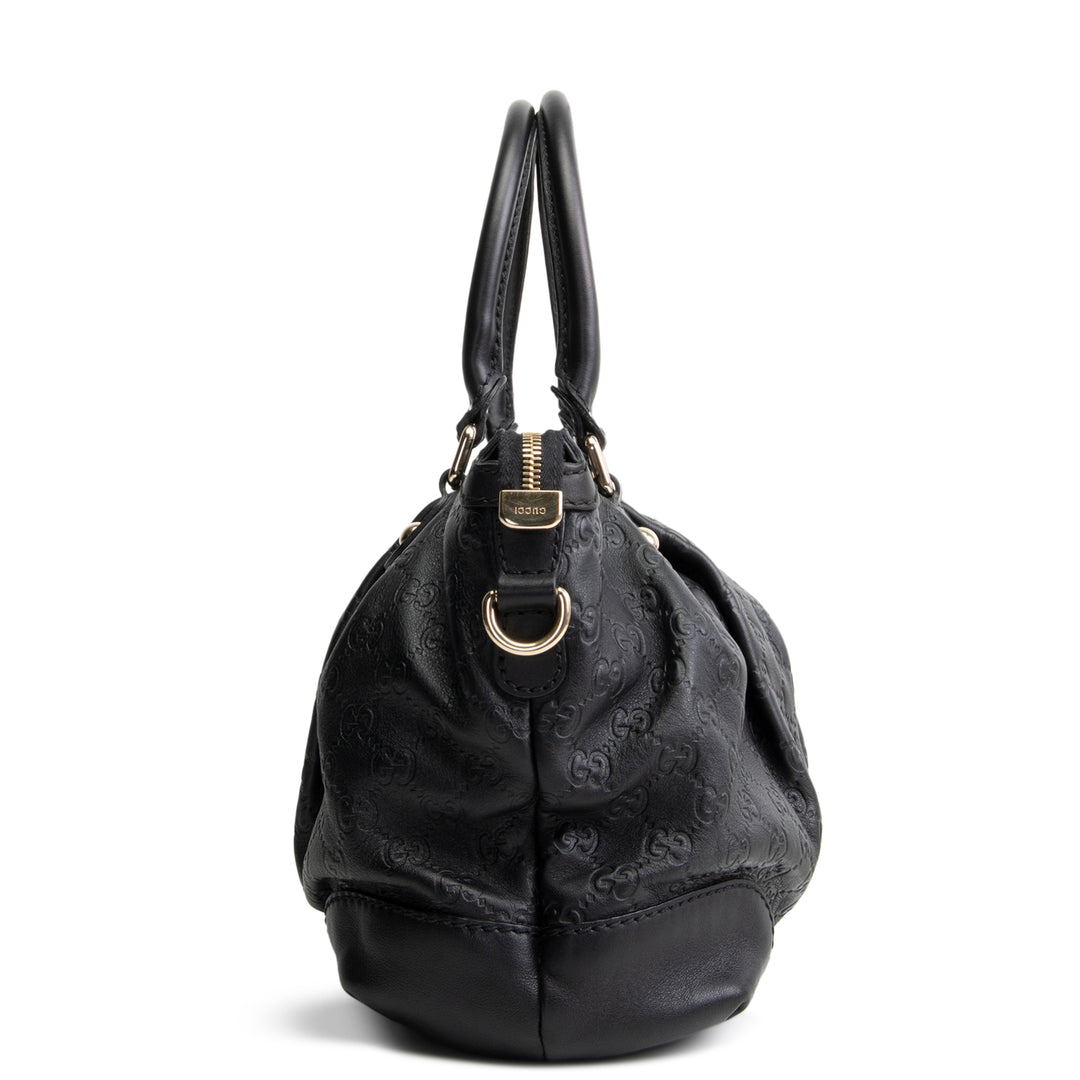 GUCCI Guccissima Sukey Shoulder Bag - Black