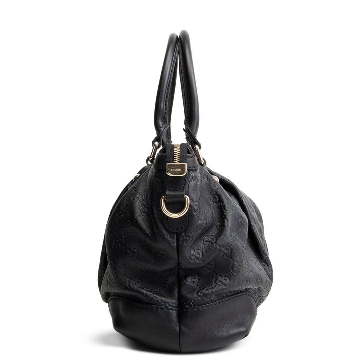 GUCCI Guccissima Sukey Shoulder Bag - Black