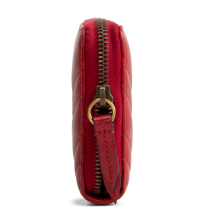 GUCCI Leather Double G Marmont Continental Wallet - Red OUTLET FINAL SALE