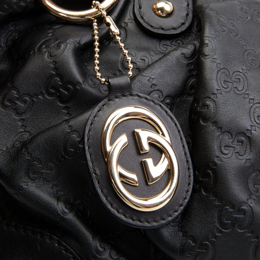GUCCI Guccissima Sukey Shoulder Bag - Black