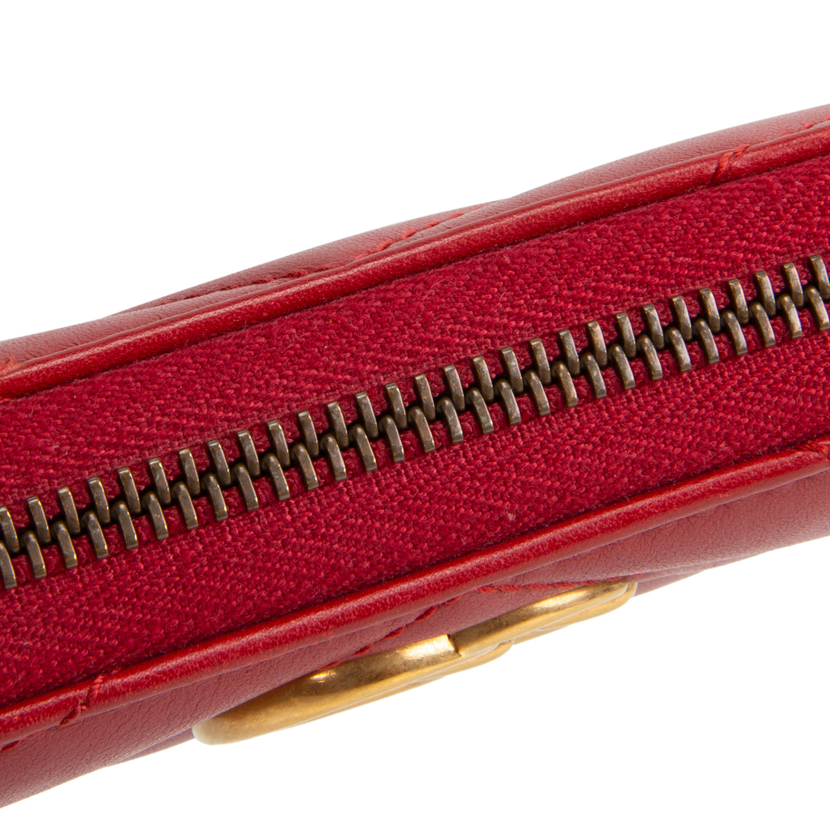 GUCCI Leather Double G Marmont Continental Wallet - Red OUTLET FINAL SALE