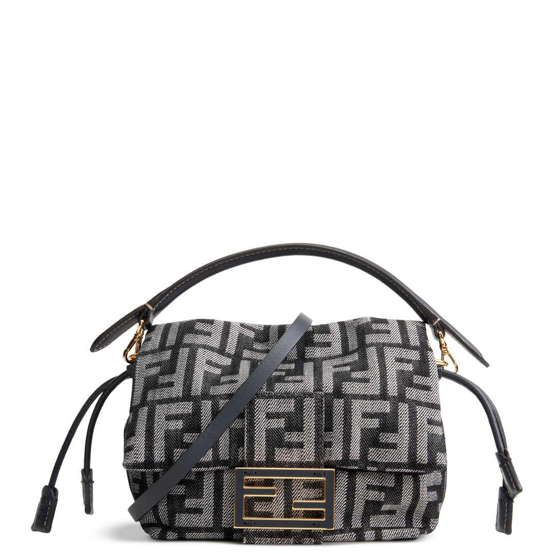 FENDI Small Zucca Denim Mama Baguette - Navy Blue
