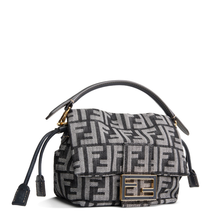 FENDI Small Zucca Denim Mama Baguette - Navy Blue