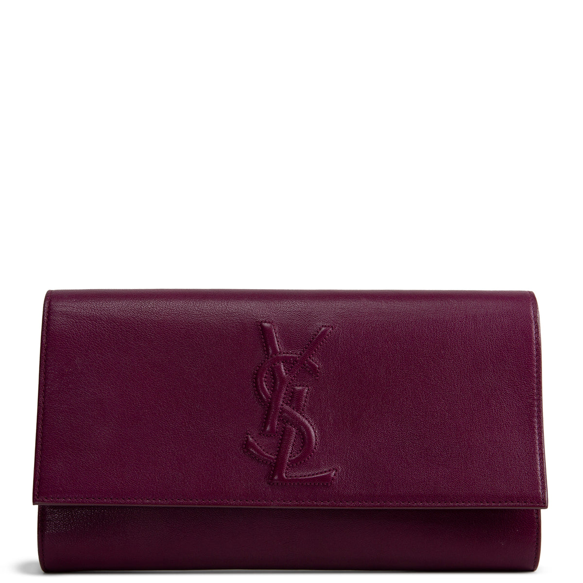 SAINT LAURENT Leather Belle De Jour Clutch
