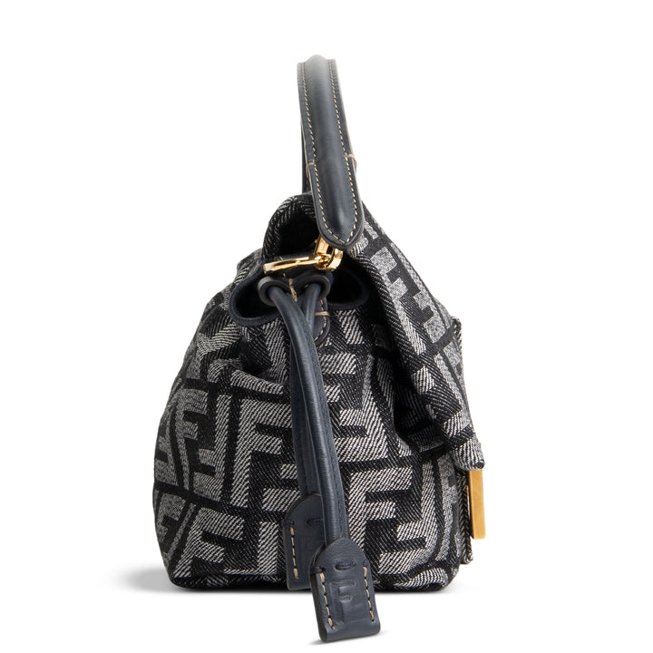 FENDI Small Zucca Denim Mama Baguette - Navy Blue