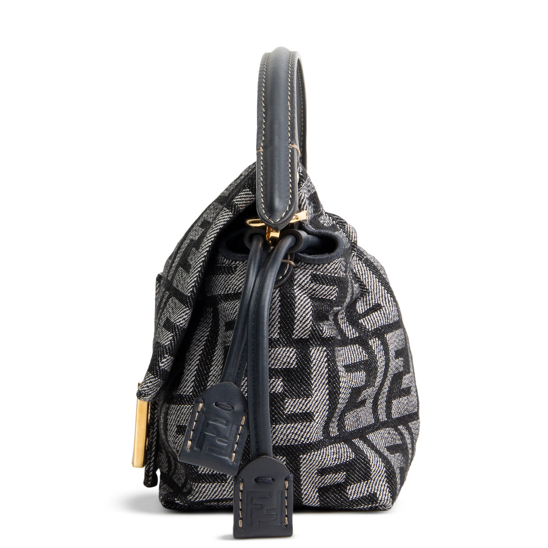 FENDI Small Zucca Denim Mama Baguette - Navy Blue