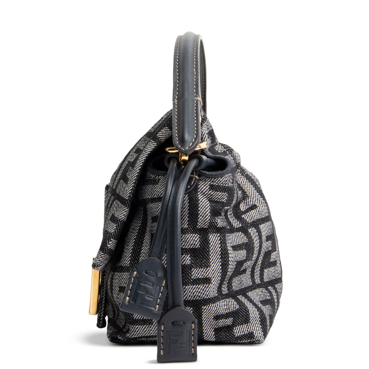 FENDI Small Zucca Denim Mama Baguette - Navy Blue