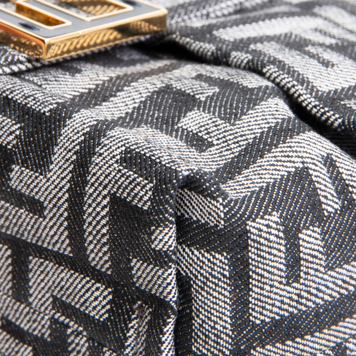 FENDI Small Zucca Denim Mama Baguette - Navy Blue