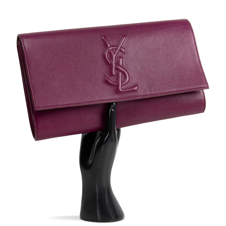 SAINT LAURENT Leather Belle De Jour Clutch
