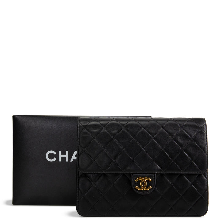 CHANEL Vintage Push Lock Single Flap