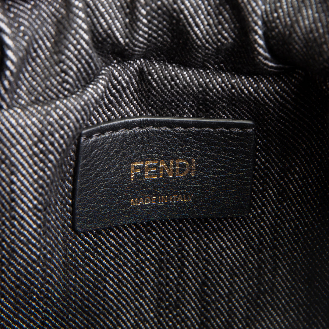 FENDI Small Zucca Denim Mama Baguette - Navy Blue