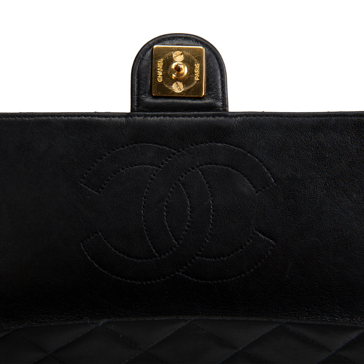 CHANEL Vintage Push Lock Single Flap