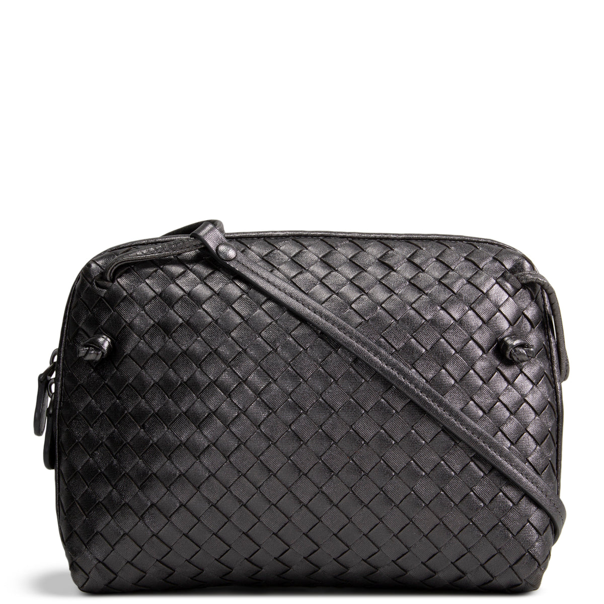 BOTTEGA VENETA Intrecciato Nodini Crossbody - Dark Grey