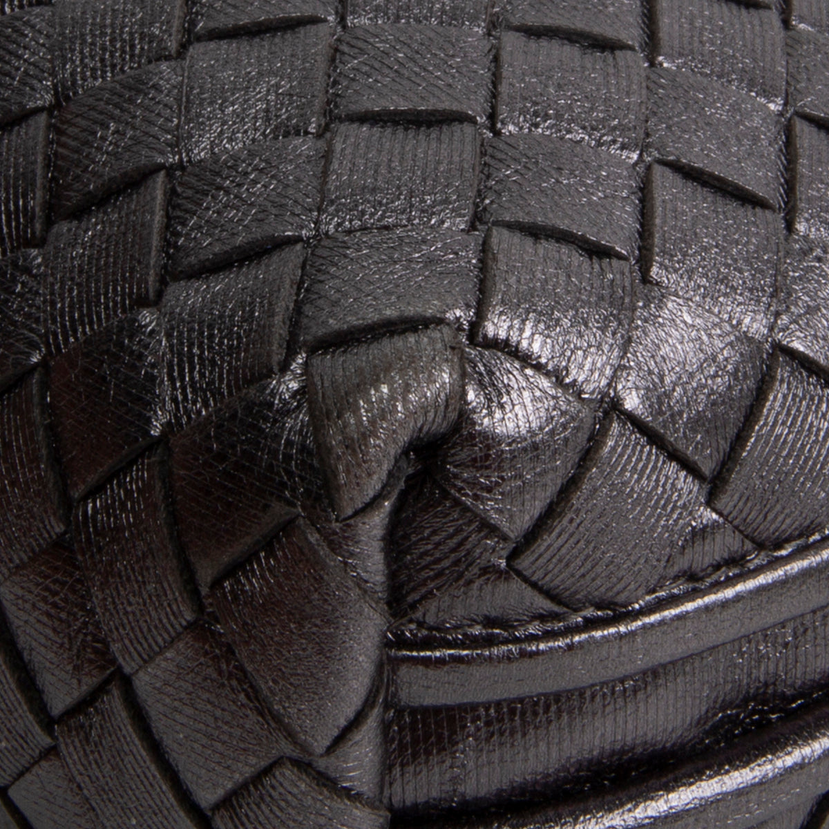 BOTTEGA VENETA Intrecciato Nodini Crossbody - Dark Grey