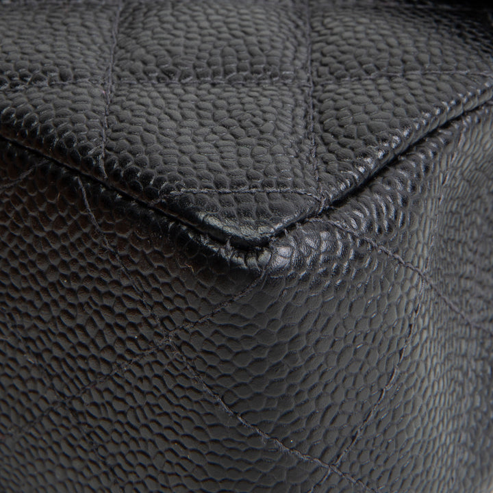CHANEL Vintage Caviar Mini Square Single Flap Shoulder Bag - Black