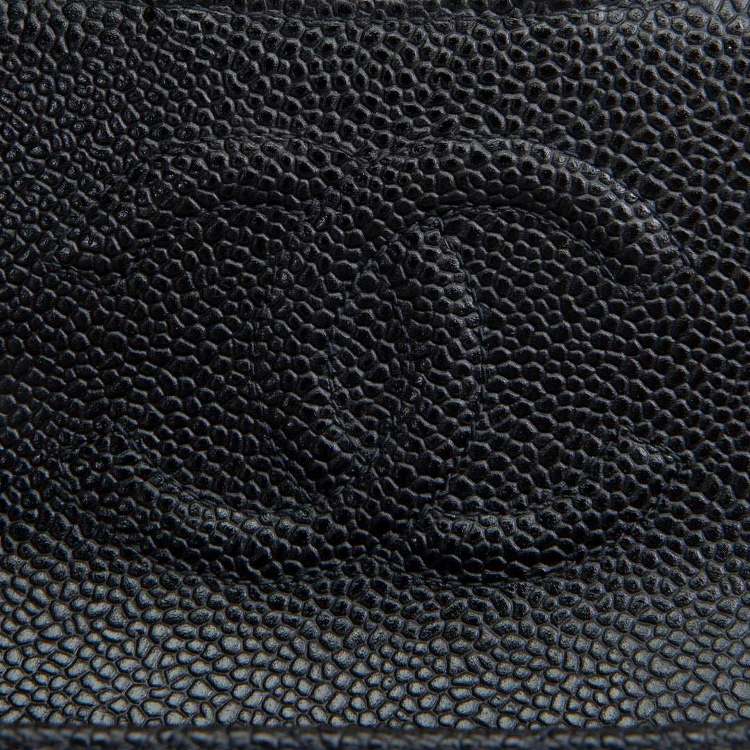 CHANEL Vintage Caviar Mini Square Single Flap Shoulder Bag - Black
