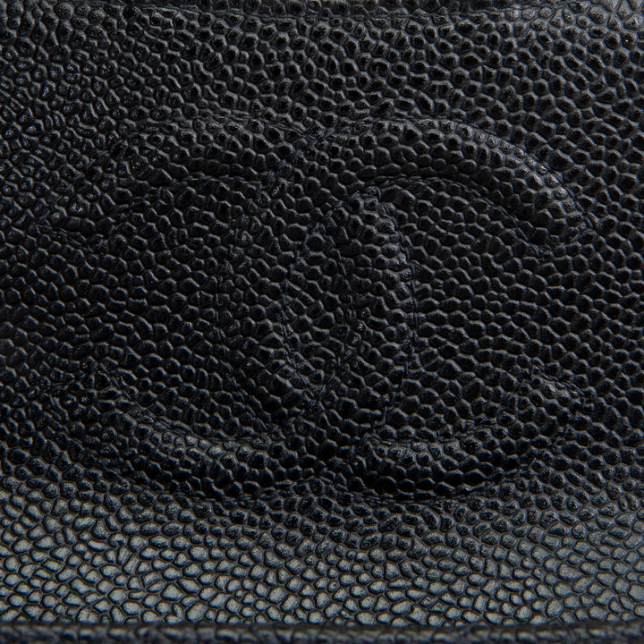 CHANEL Vintage Caviar Mini Square Single Flap Shoulder Bag - Black