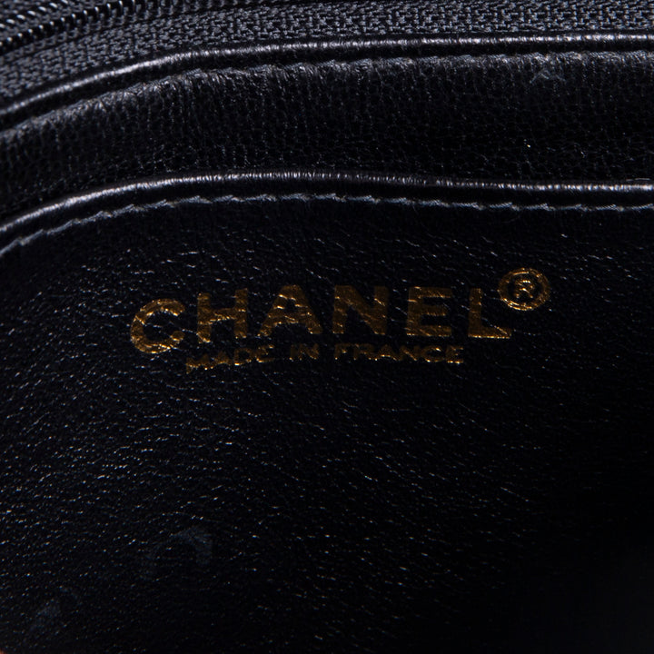 CHANEL Vintage Caviar Mini Square Single Flap Shoulder Bag - Black