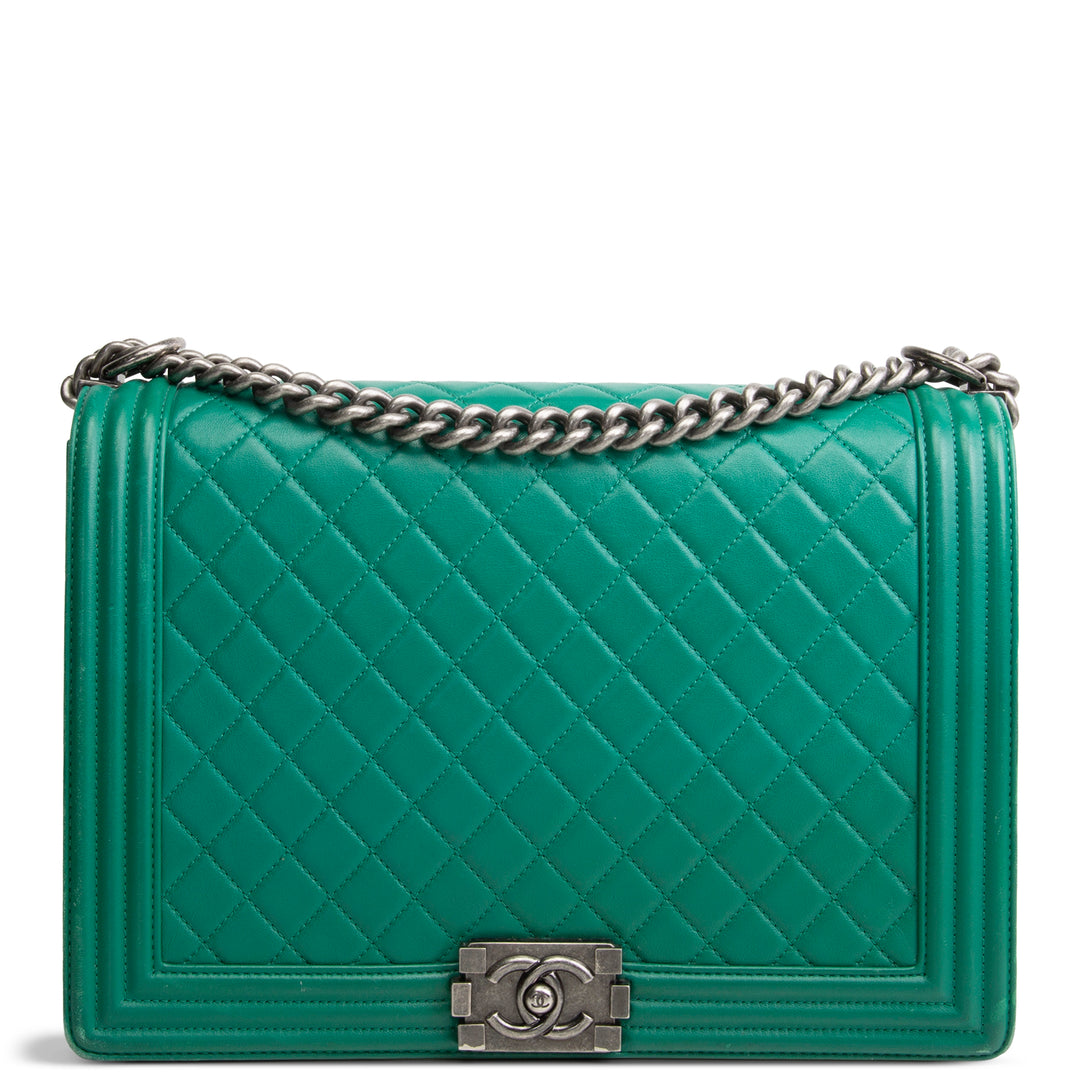 CHANEL Large Boy Bag - Green - OUTLET FINAL SALE