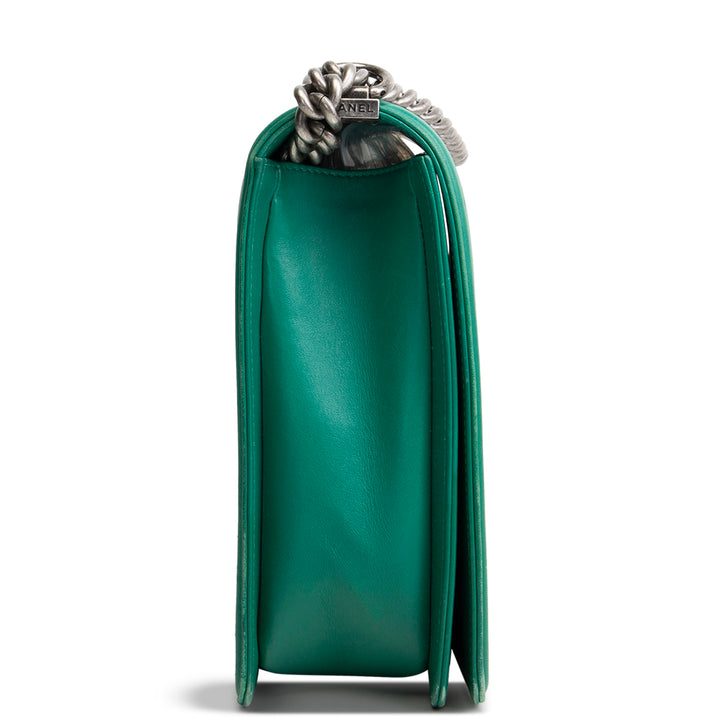 CHANEL Large Boy Bag - Green - OUTLET FINAL SALE