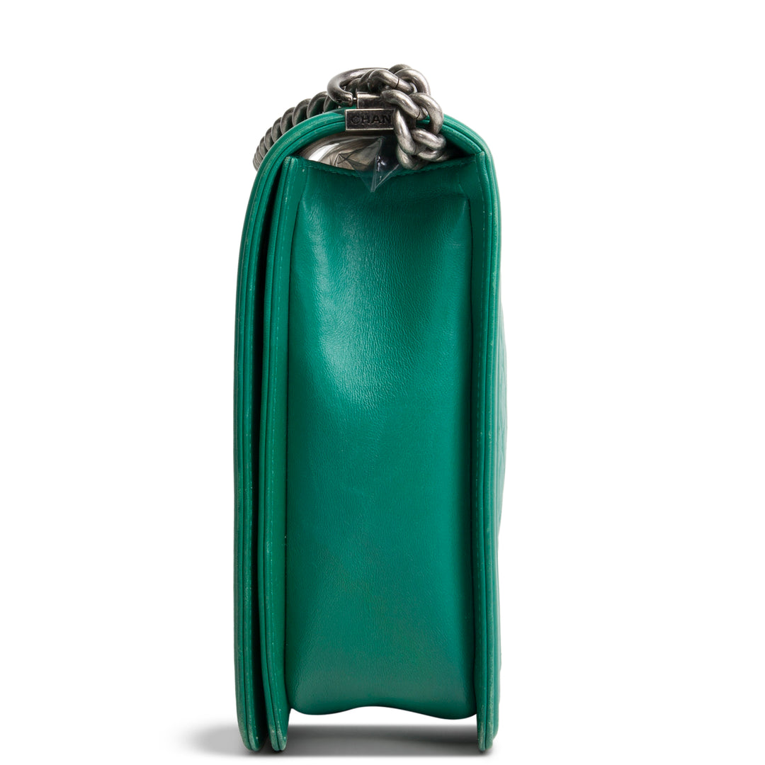 CHANEL Large Boy Bag - Green - OUTLET FINAL SALE