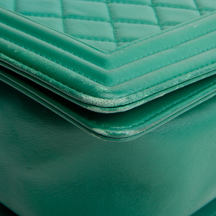 CHANEL Large Boy Bag - Green - OUTLET FINAL SALE