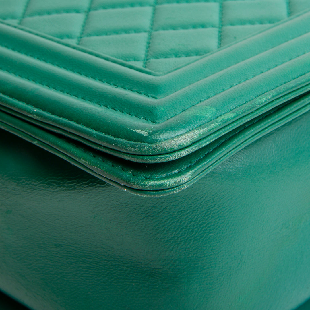 CHANEL Large Boy Bag - Green - OUTLET FINAL SALE