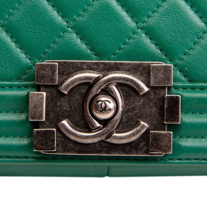 CHANEL Large Boy Bag - Green - OUTLET FINAL SALE