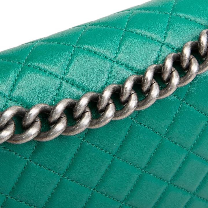 CHANEL Large Boy Bag - Green - OUTLET FINAL SALE