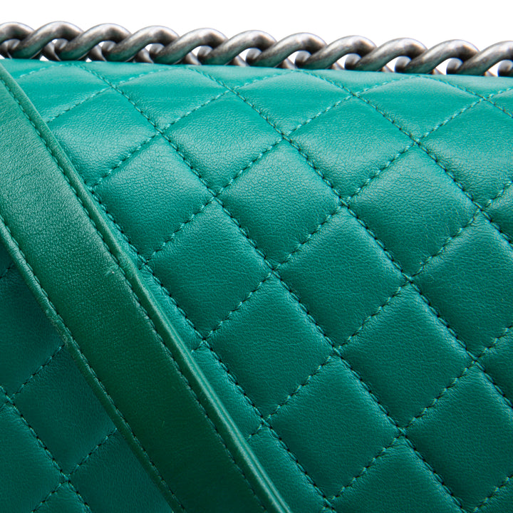CHANEL Large Boy Bag - Green - OUTLET FINAL SALE