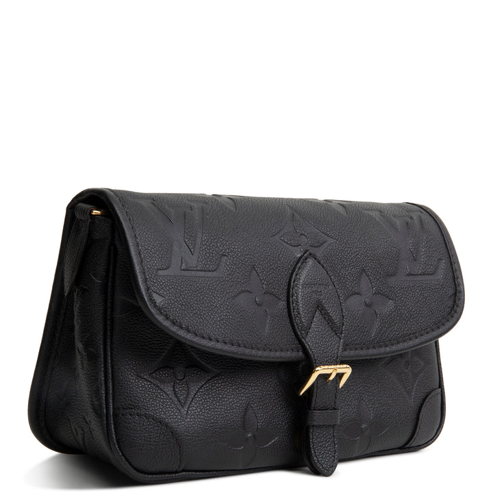 LOUIS VUITTON Monogram Empreinte Diane Shoulder Bag - Black