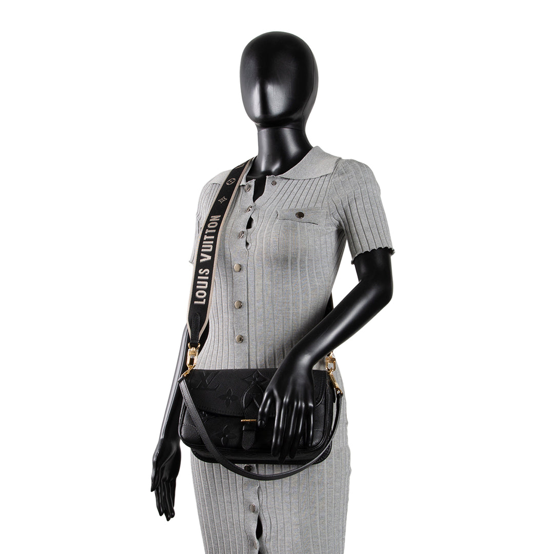 LOUIS VUITTON Monogram Empreinte Diane Shoulder Bag - Black