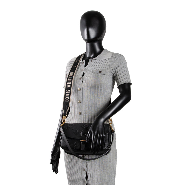 LOUIS VUITTON Monogram Empreinte Diane Shoulder Bag - Black