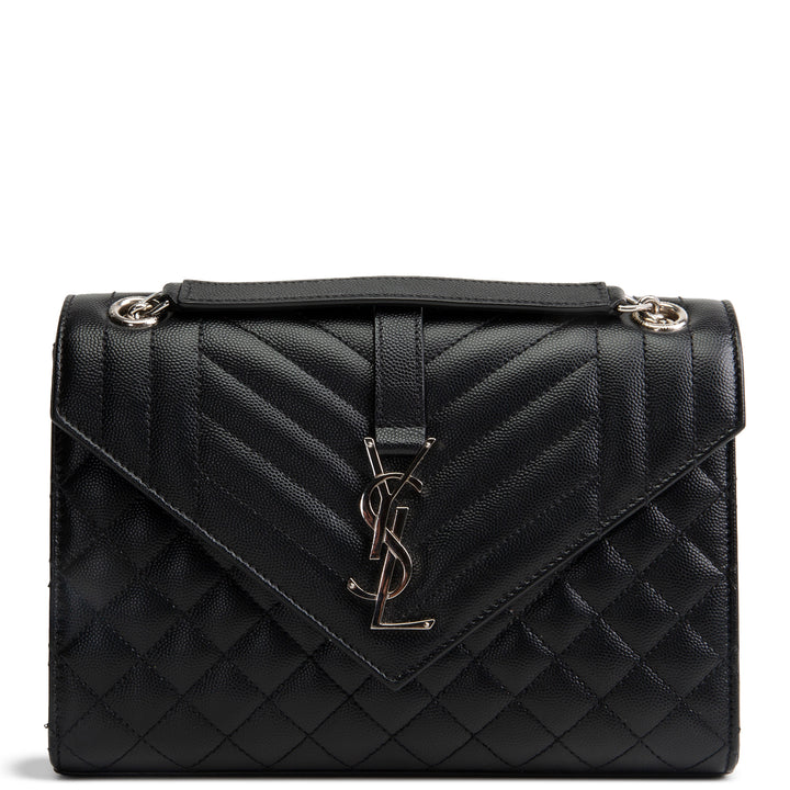 SAINT LAURENT Medium Triquilt Envelope Flap - Black