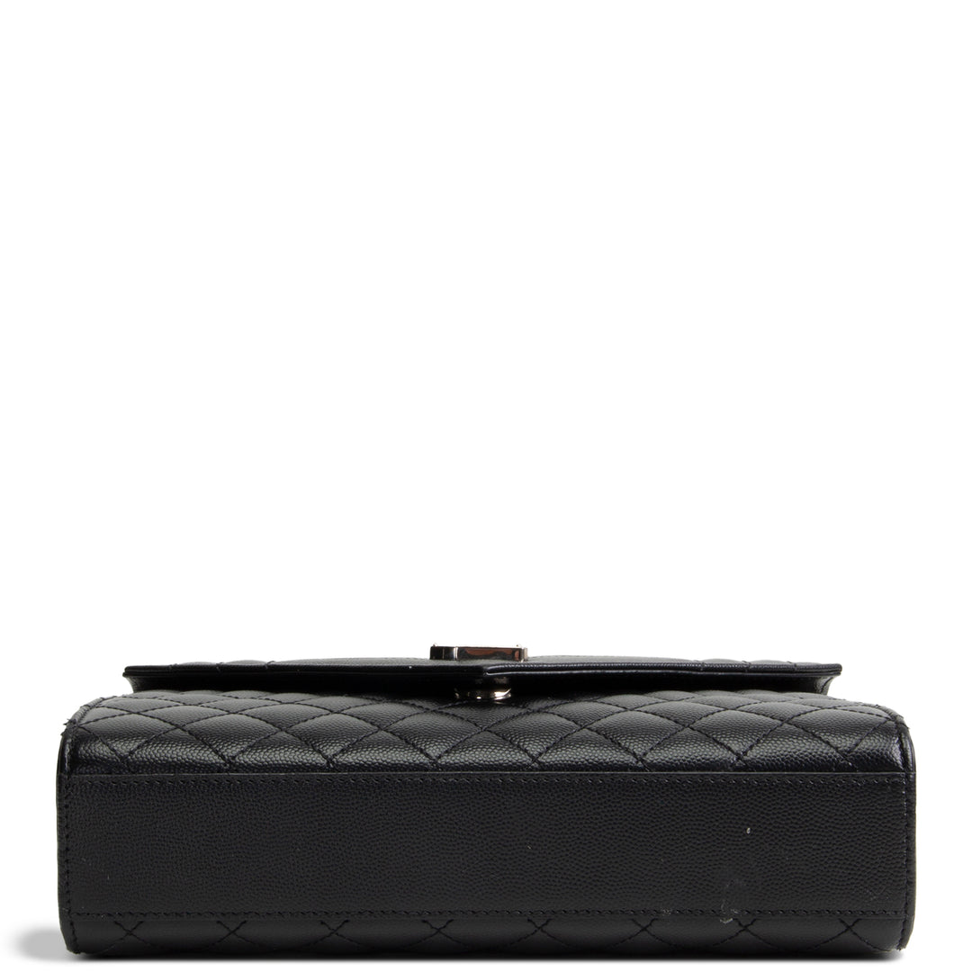 SAINT LAURENT Medium Triquilt Envelope Flap - Black